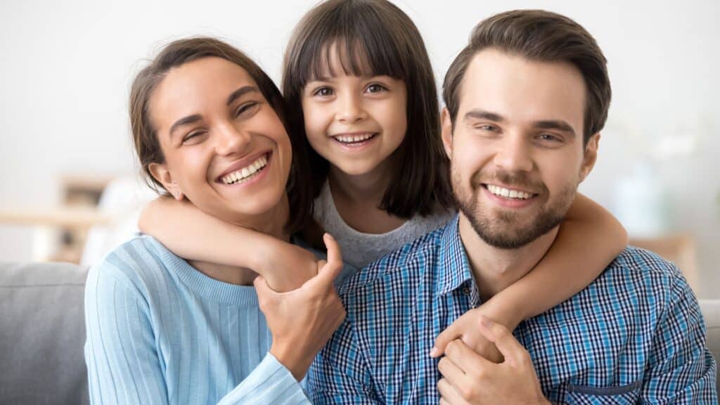 Happy family smiling