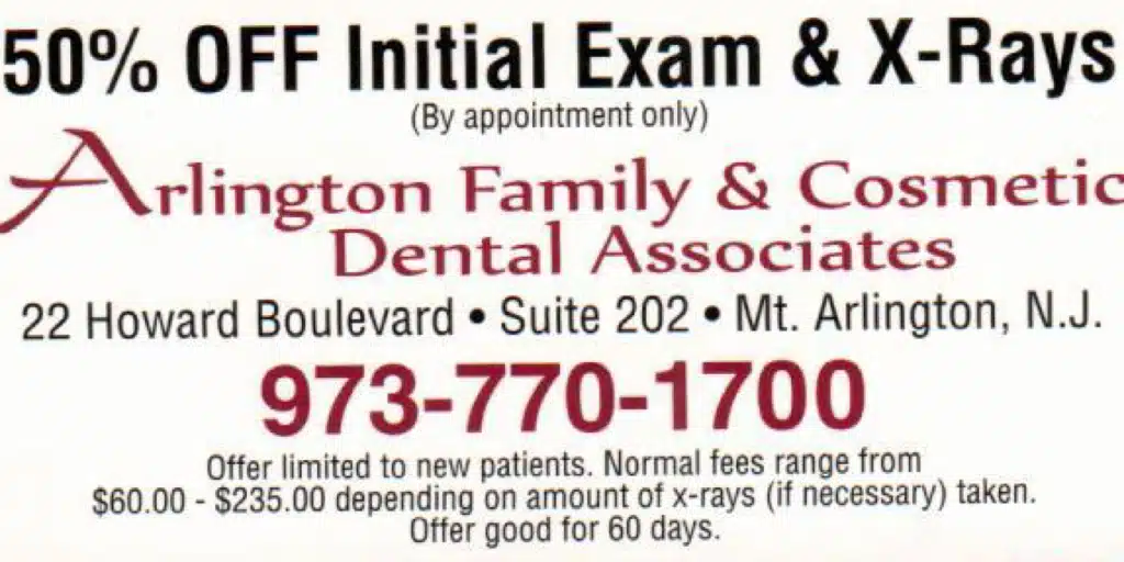50% off initial exam and x-rays